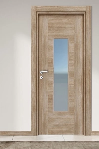 MELAMİN MODERN GÖKSU CAMLI ODA KAPISI, 76/204/9-13 CM